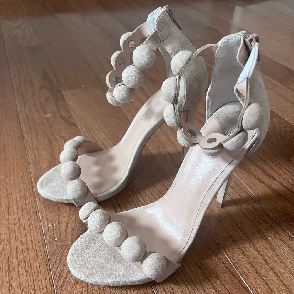 Tony Bianco Strappy Nude Heels, Size 8